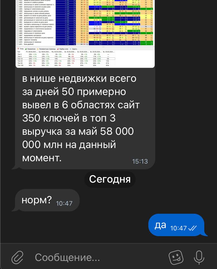 Отзыв клиента TryStop в Telegram